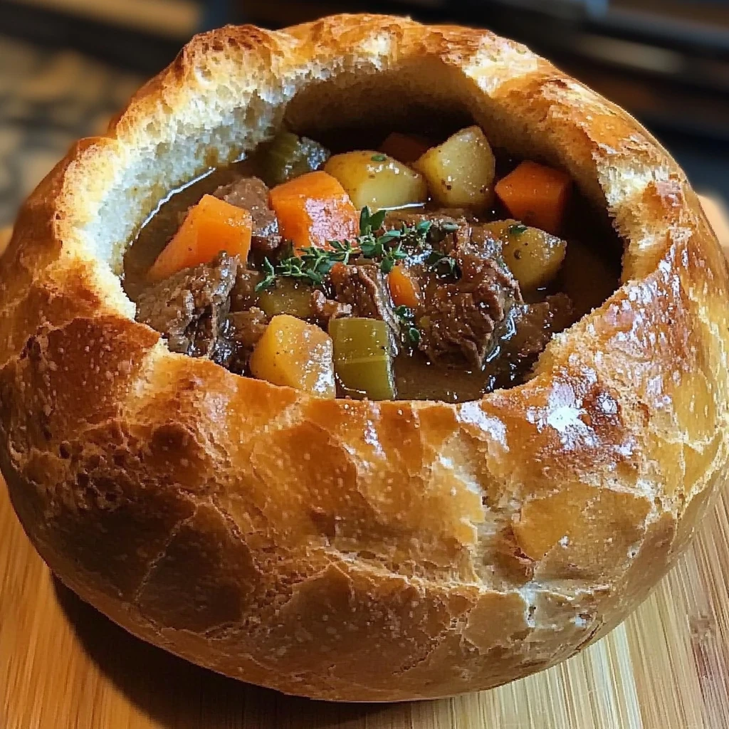 How to Make Beef Stew in a Bread Bowl